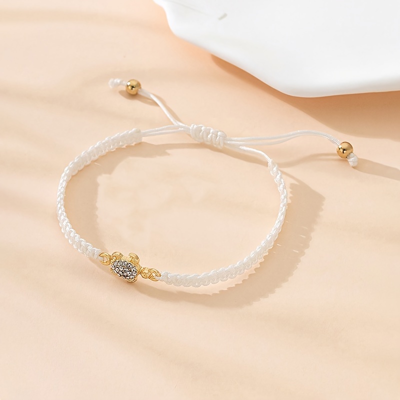 Sea Turtle Bracelet with Gemstone Charm and Golden Beads